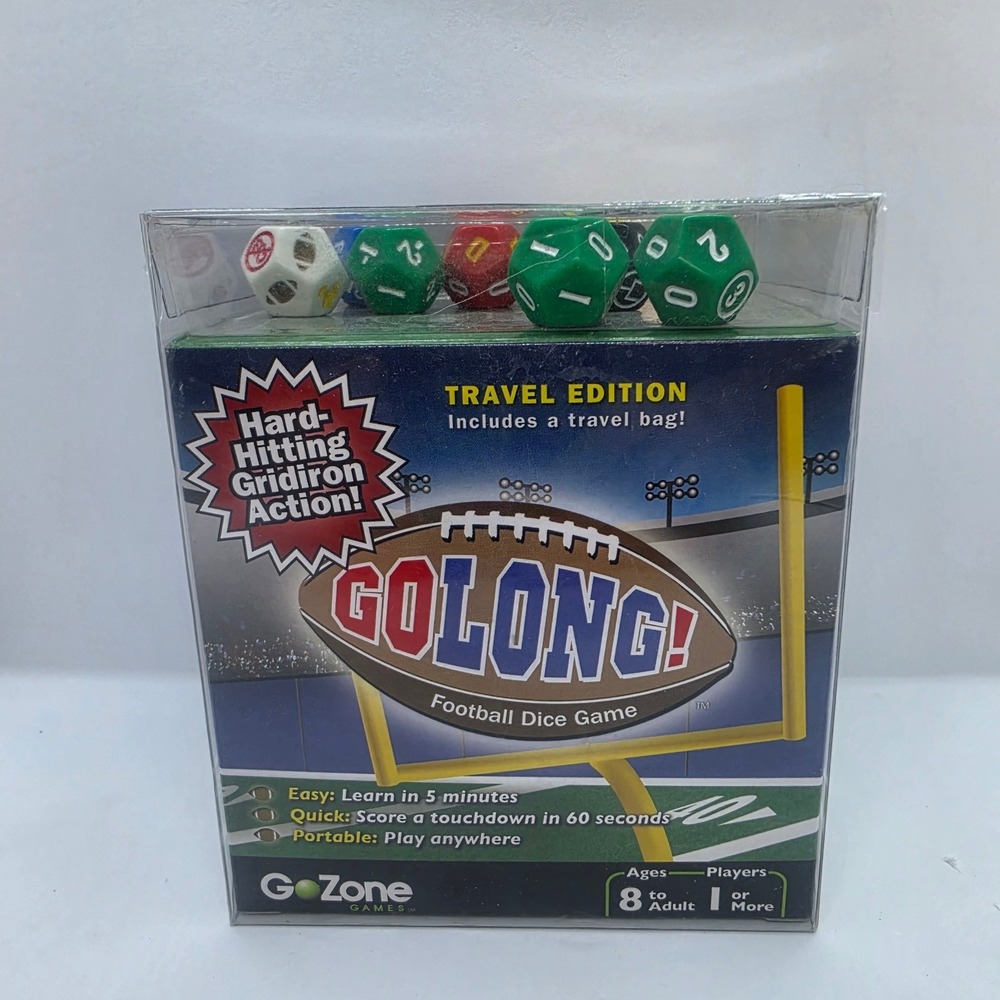 GoLong Football Dice Game Travel Edition GoZone Games Sports Tailgate 2008